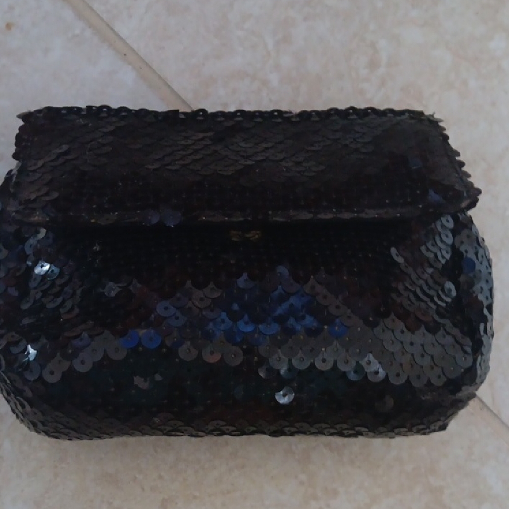 Black Sequin Clutch/Pouch Bag.Vintage